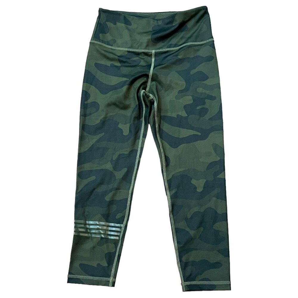 Lilybod Green‎ Camo Cropped Leggings Size Small Workout Yoga Gym Training